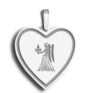 Virgo Symbol Heart Charm or Pendant