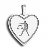 Libra Symbol Heart Charm or Pendant