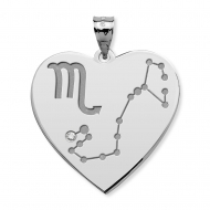 Scorpio Symbol Heart Charm or Pendant