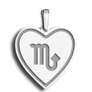 Scorpio Symbol Heart Charm or Pendant