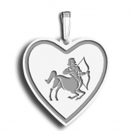 Sagittarius Symbol Heart Charm or Pendant