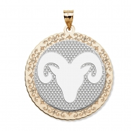 Aries Symbol Round Charm or Pendant