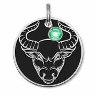 Taurus Symbol Round Charm or Pendant