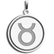 Taurus Symbol Round Charm or Pendant