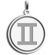 Gemini Symbol Round Charm or Pendant
