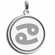 Cancer Symbol Round Charm or Pendant