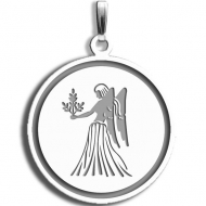 Virgo Symbol Round Charm or Pendant