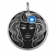 Virgo Symbol Round Charm or Pendant