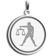 Libra Symbol Round Charm or Pendant