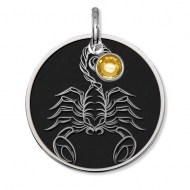 Scorpio Symbol Round Charm or Pendant