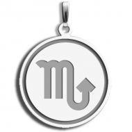 Scorpio Symbol Round Charm or Pendant