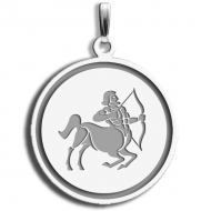 Sagittarius Symbol Round Charm or Pendant