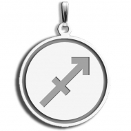 Sagittarius Symbol Round Charm or Pendant