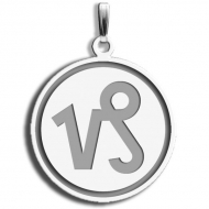 Capricorn Symbol Round Charm or Pendant
