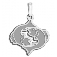 Pisces Symbol Outline Charm or Pendant