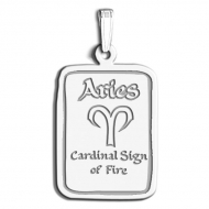 Aries Symbol Rectangle Charm or Pendant