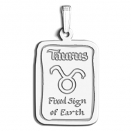 Taurus Symbol Rectangle Charm or Pendant