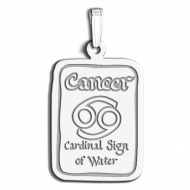 Cancer Symbol Rectangle Charm or Pendant