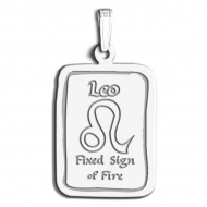 Leo Symbol Rectangle Charm or Pendant