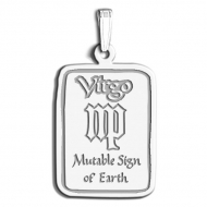 Virgo Symbol Rectangle Charm or Pendant