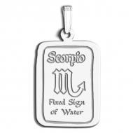 Scorpio Symbol Rectangle Charm or Pendant