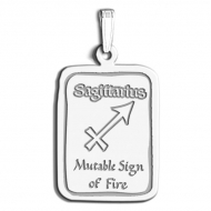 Sagittarius Symbol Rectangle Charm or Pendant