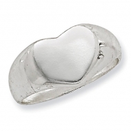 Sterling Silver Heart Signet Ring