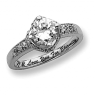 Sterling Silver Clear Round Cubic Zirconia Promise Ring