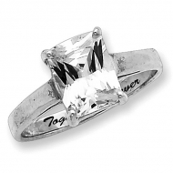 Sterling Silver Fancy Cubic Zirconia Promise Ring