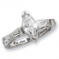 Sterling Silver Marquise Cubic Zirconia Promise Ring