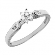 14K Gold Diamond Cluster Promise Ring