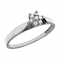 14K Gold Diamond Cluster Promise Ring
