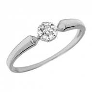 10K  Gold Diamond Cluster Promise Ring