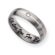 Titanium 6mm Diamond Brushed Men s Promise Ring