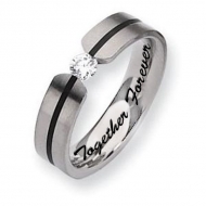 Men s Titanium 6mm 0 33ct  Diamond Satin Promise Ring
