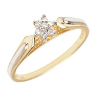 14K Gold Diamond Cluster Promise Ring