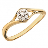 14K Gold Diamond Cluster Promise Ring
