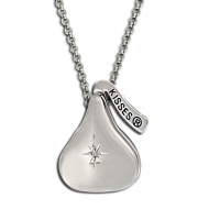 Sterling Silver Officially Licensed Hershey s Kiss CZ Locket w  Chain