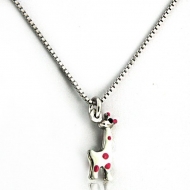 Sterling Silver Enamel   Giraffe   Necklace