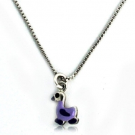 Sterling Silver Enamel   Duckling   Necklace