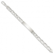 Sterling Silver Fancy Link ID Bracelet