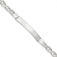 Sterling Silver Anchor Link ID Bracelet