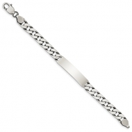 Sterling Silver 8inch Engraveable Antiqued Curb Link ID Bracelet