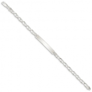 Sterling Silver Anchor Link ID 7 Inch Bracelet
