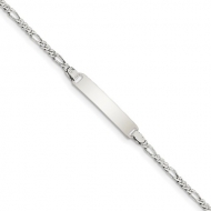 Sterling Silver Children s ID Bracelet with 6 Inch Chain
