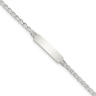 Sterling Silver Children s ID Bracelet with 6 Inch Chain