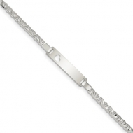 Sterling Silver Baby ID with Cut out Heart Bracelet