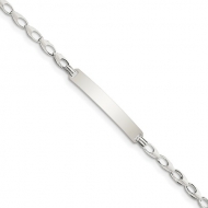 Sterling Silver Children s ID Bracelet with 5 5 Inch Chain
