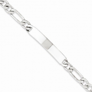 Sterling Silver Figaro Link ID Bracelet
