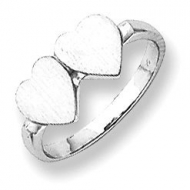 Sterling Silver Double Heart Engravable Ring